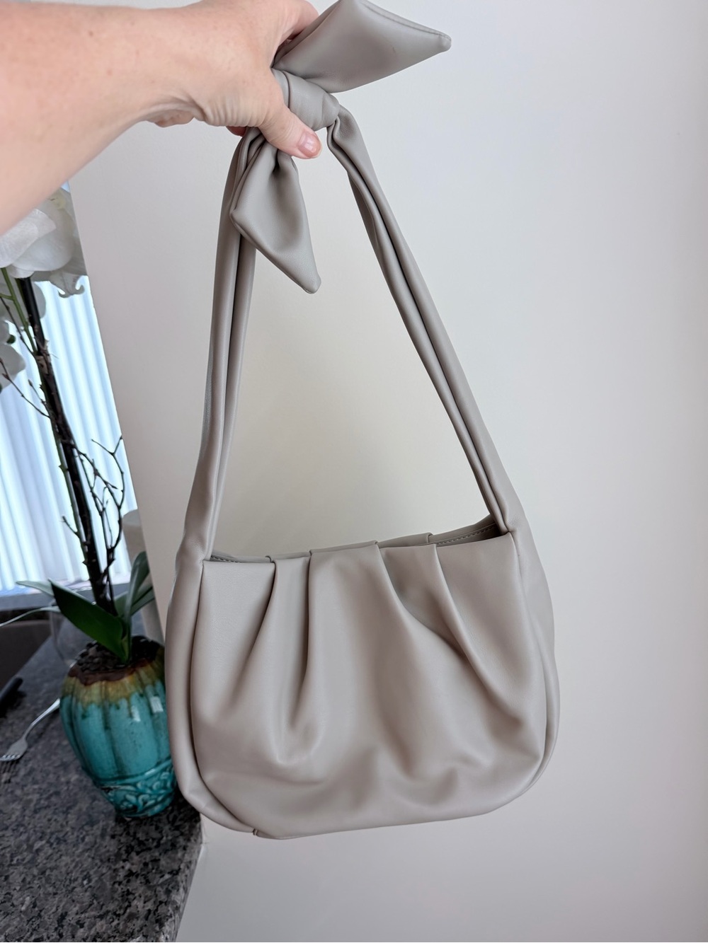 Banana Republic Knot-Handle Shoulder Bag in gray